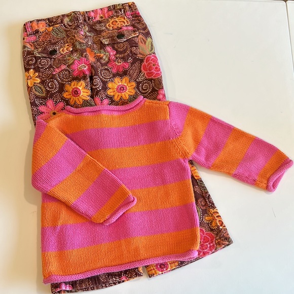 Garnet Hill - girls set, size 4/medium, pink and orange - Picture 3 of 9